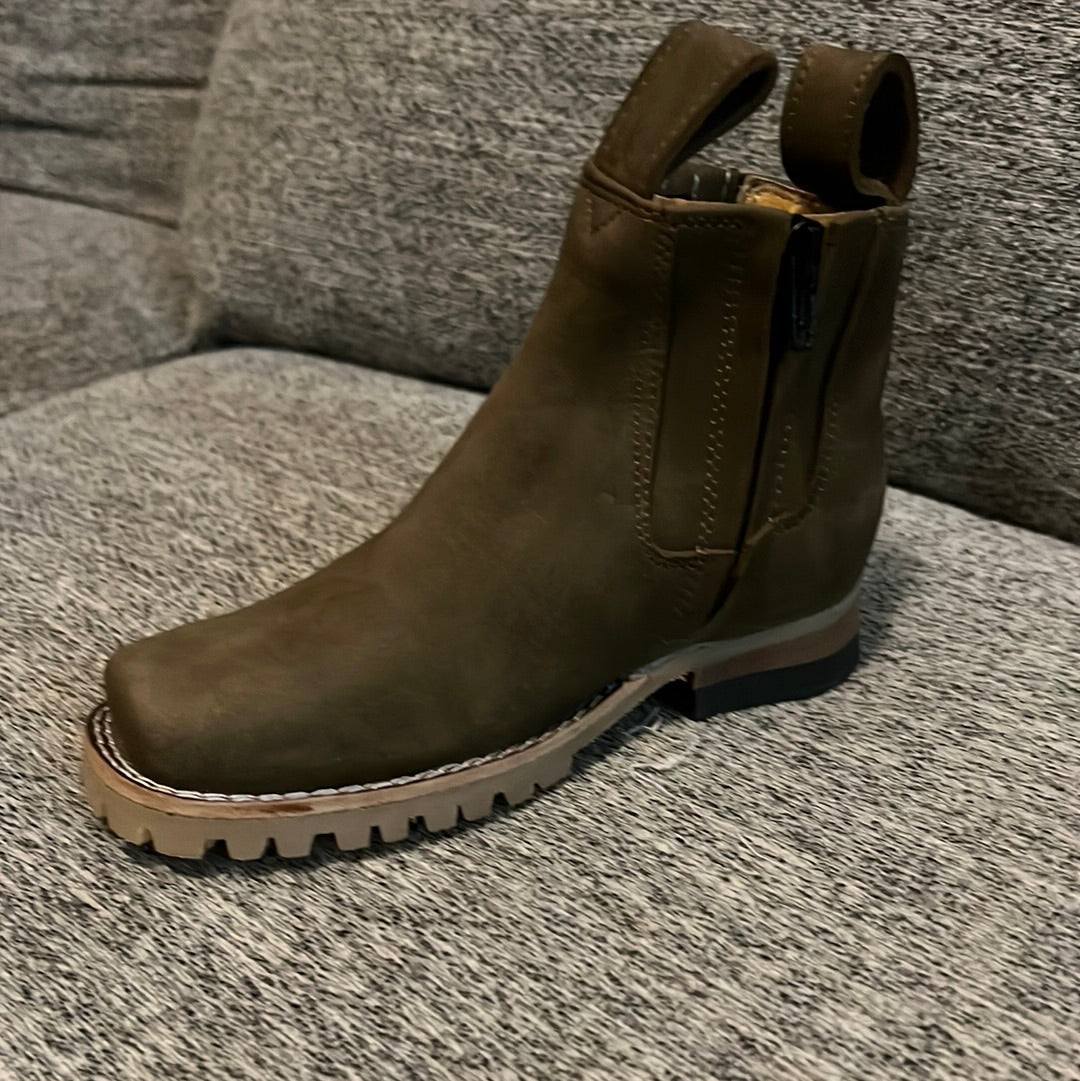 Army green children ankle boots size 12
